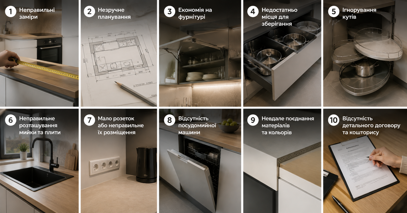 ТОП-10 помилок при замовленні кухні, які коштують десятки тисяч гривень